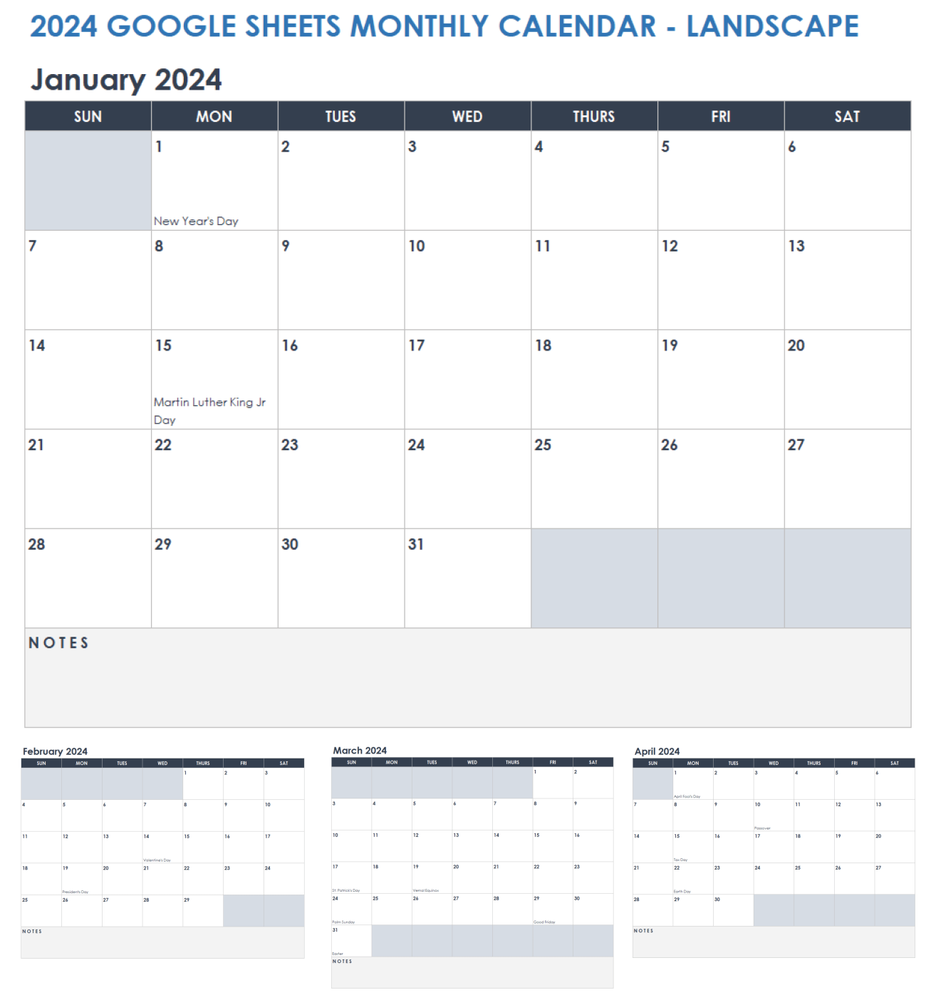 Free Google Calendar Templates Smartsheet