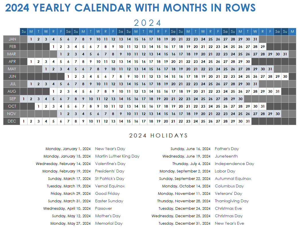 Free Excel Calendar Templates