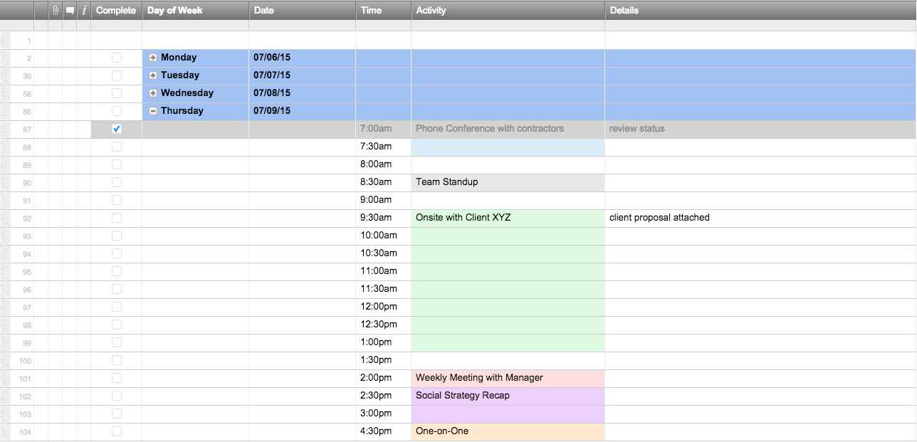 excel vacation schedule template