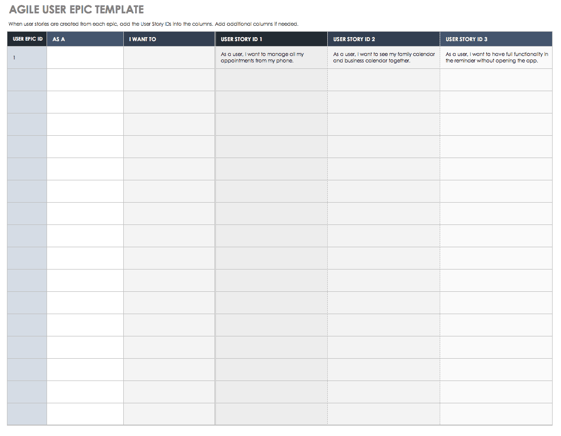 Download Free User Story Templates |Smartsheet