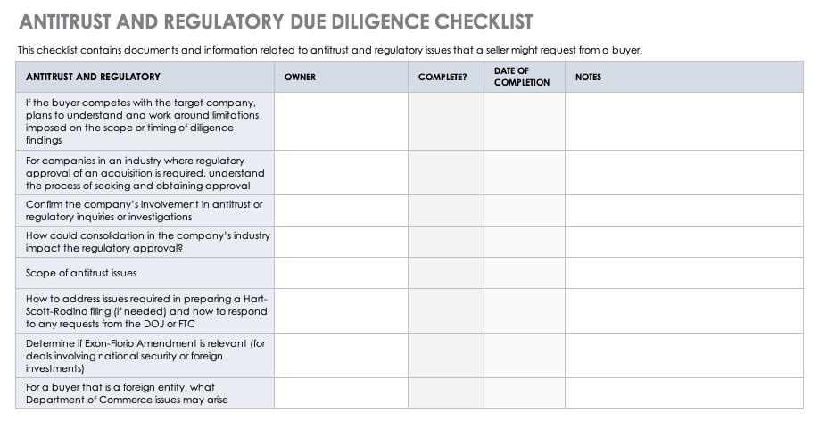 Due Diligence Types, Roles, and Processes | Smartsheet