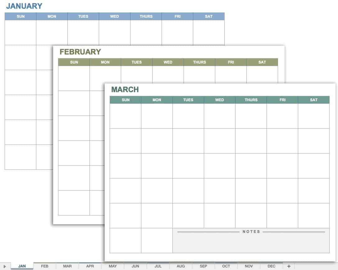 15 free monthly calendar templates smartsheet