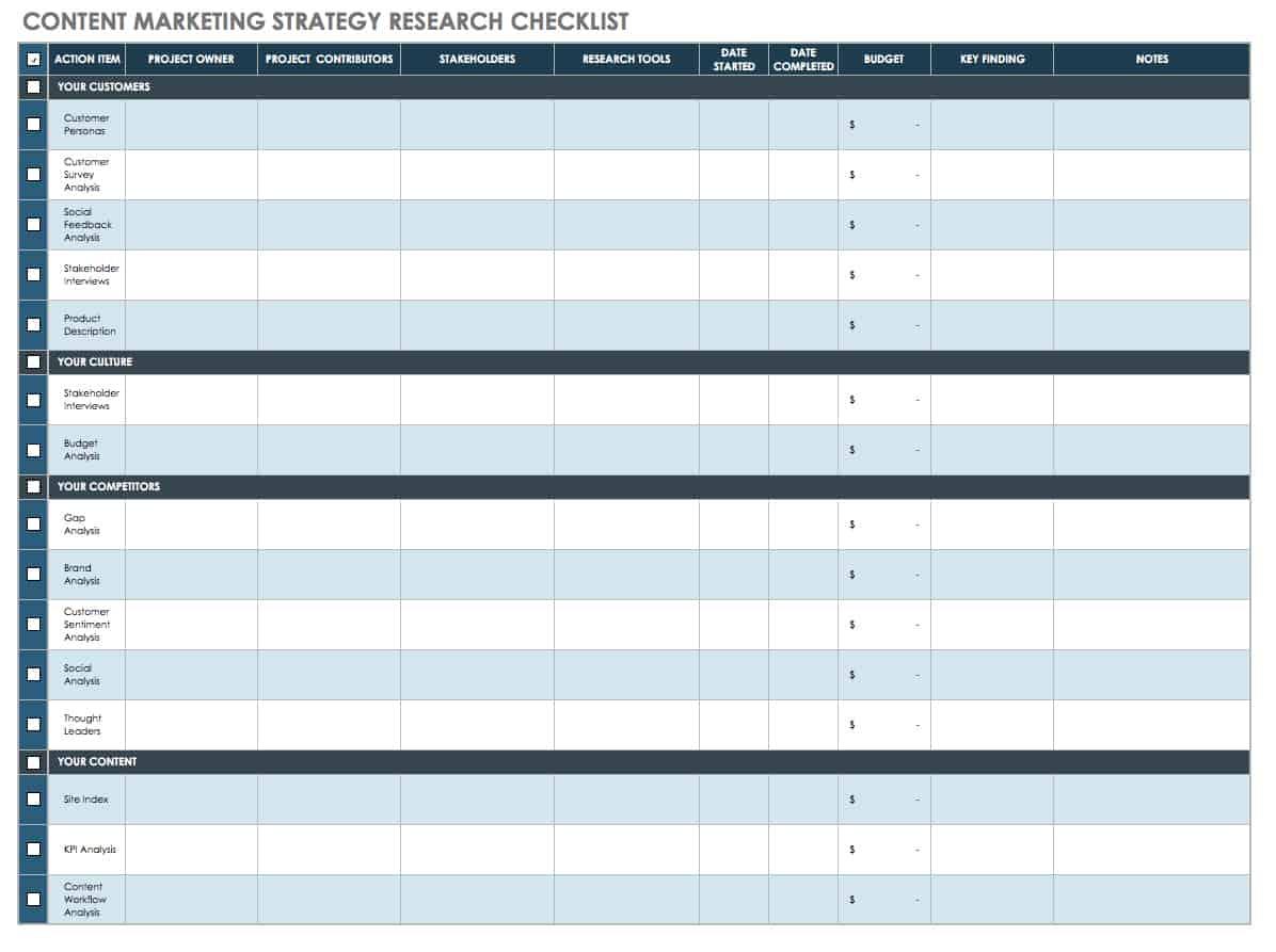 60+ Free Content Marketing Templates | Smartsheet