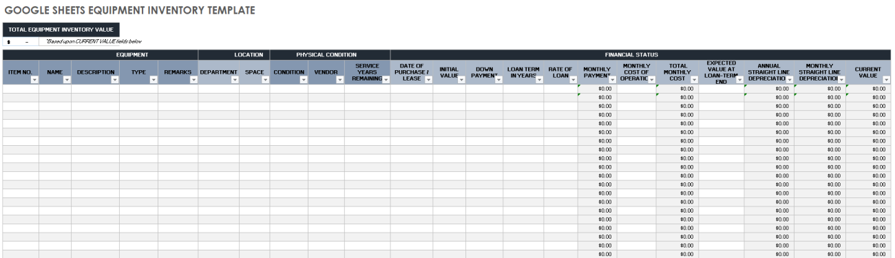 Free Google Sheets Inventory Templates | Smartsheet