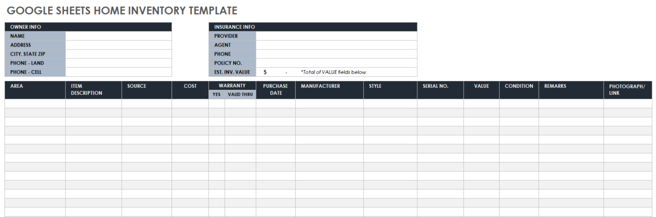 Free Google Sheets Inventory Templates | Smartsheet