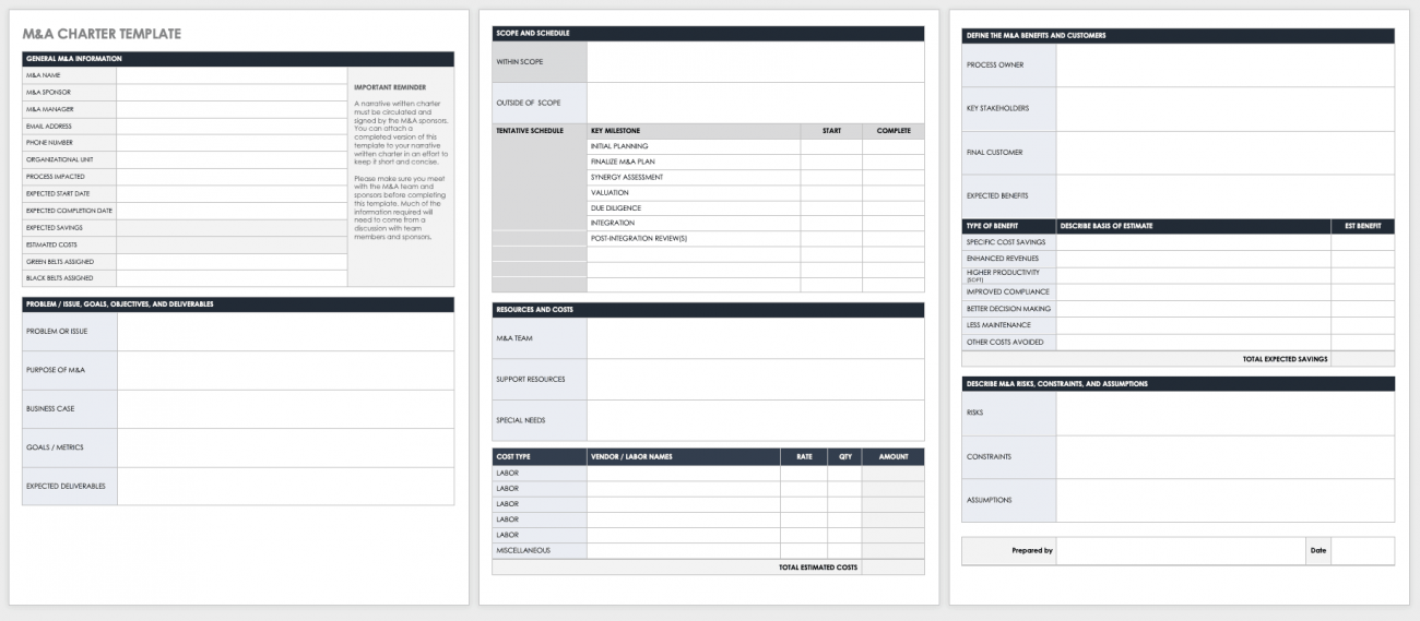 Download Free M&A Templates | Smartsheet