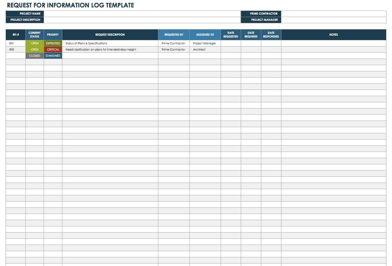 Free Construction RFI Templates and Forms | Smartsheet