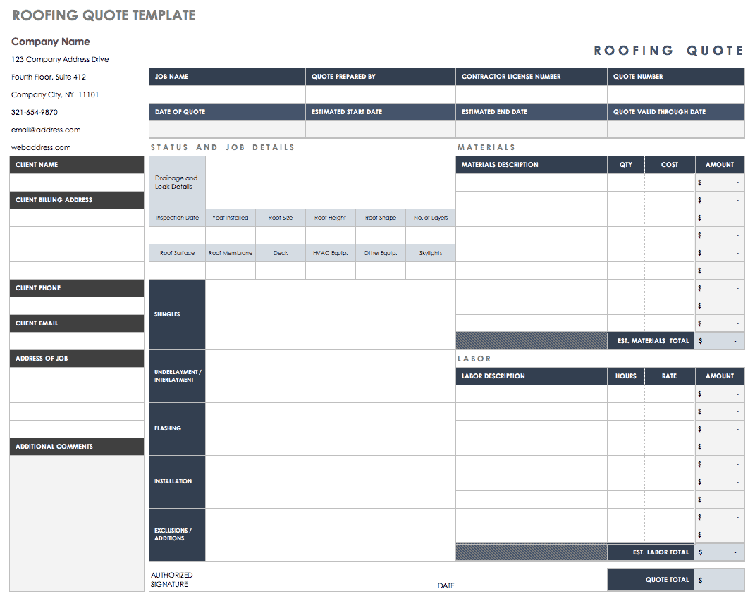 Free Construction Quote Templates | Smartsheet