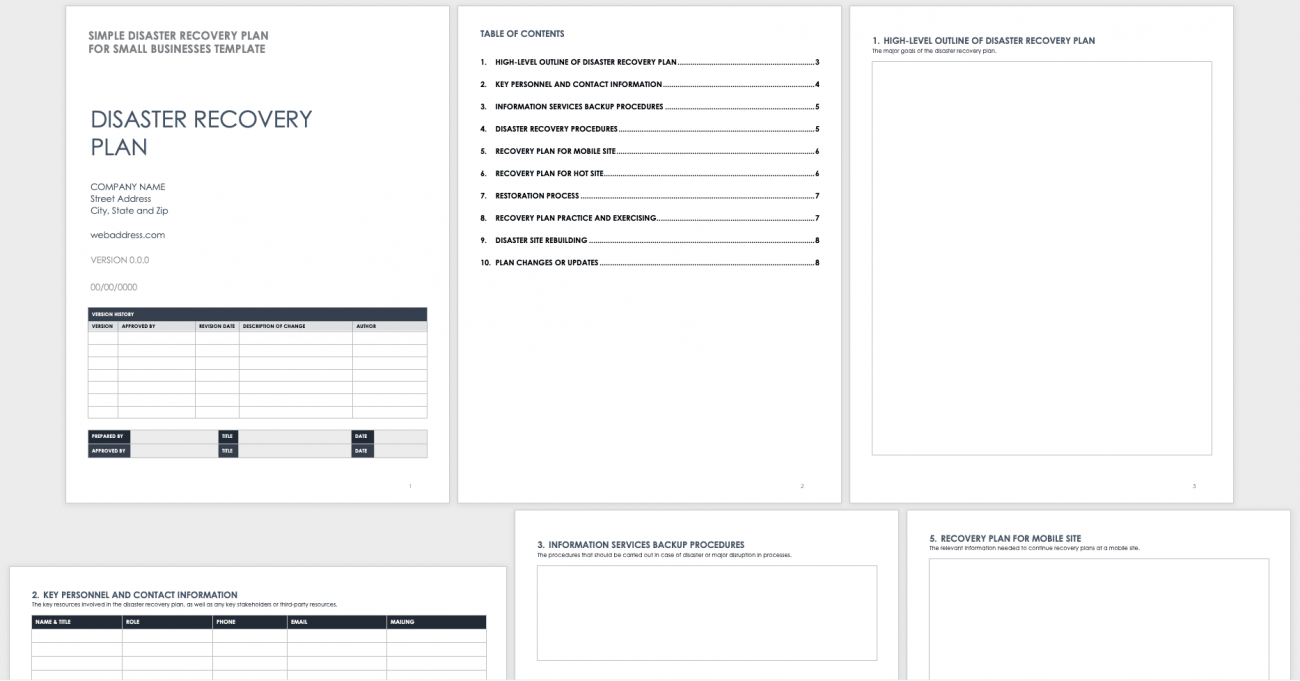 Free Disaster Recovery Plan Templates | Smartsheet