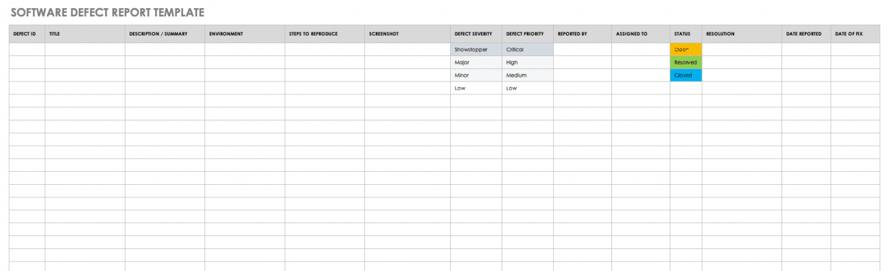 Free Bug Report Templates and Forms | Smartsheet