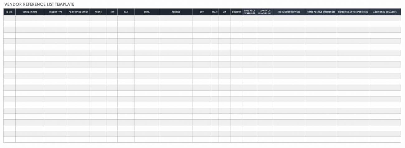 Free Reference List Templates | Smartsheet