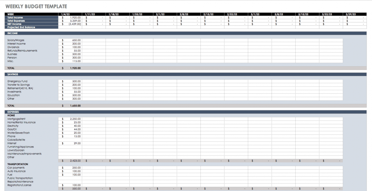 Free Budget Templates in Excel Smartsheet