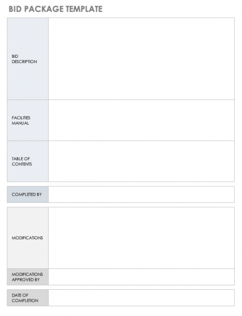 Bid Package Template