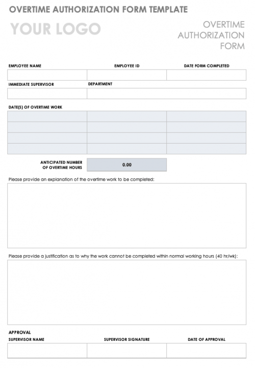 Free Overtime Request Forms | Smartsheet