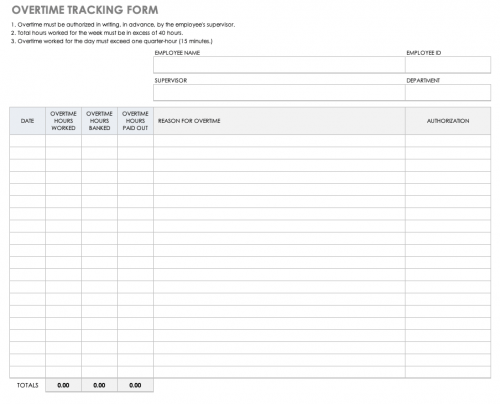 Free Overtime Request Forms | Smartsheet