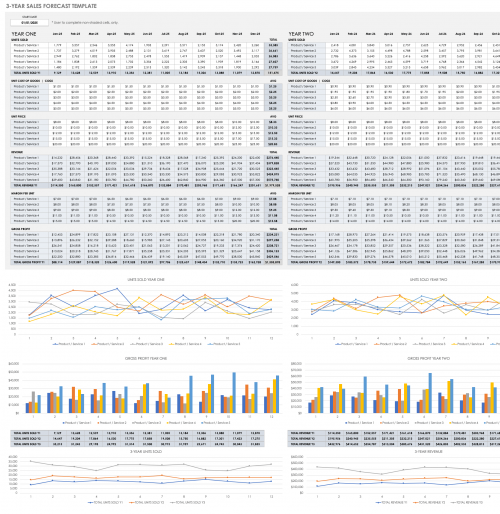 3 Year Sales Forecast Template