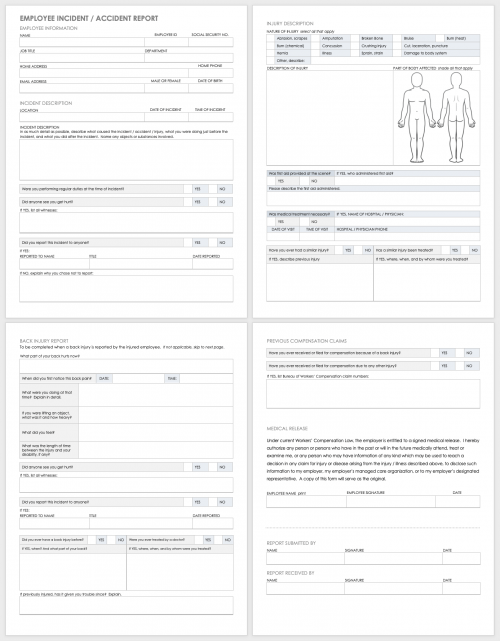 Employee Incident Accident Report Template