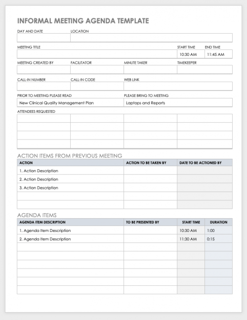 10 Free Meeting Agenda Templates For Microsoft Word Smartsheet 8717