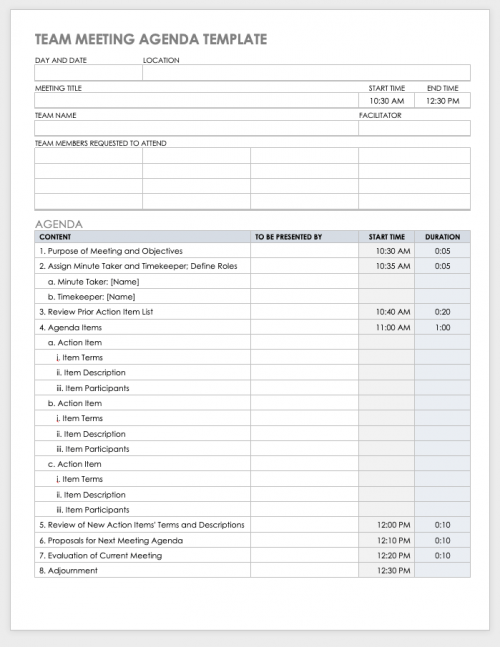 10+ Free Meeting Agenda Templates for Microsoft Word | Smartsheet