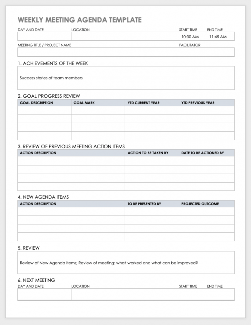 10+ Free Meeting Agenda Templates for Microsoft Word | Smartsheet