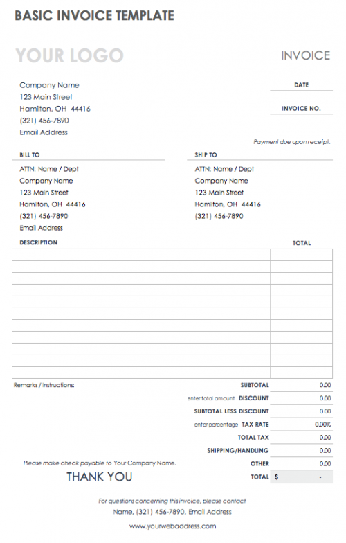 Download Free PDF Invoice Templates | Smartsheet