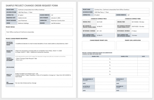 Free Construction Change Order Forms | Smartsheet