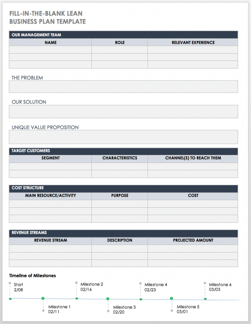 Fill-in-the-Blank Lean Business Plan Template