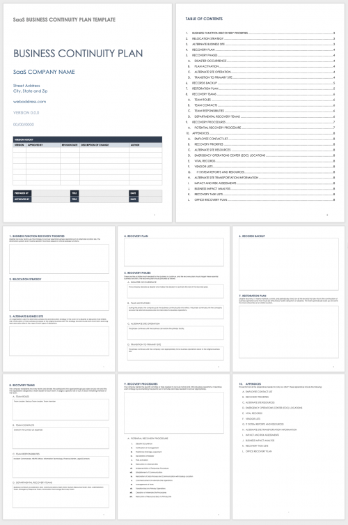 Free Business Continuity Plan Templates | Smartsheet