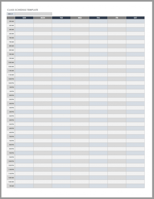 Class Schedule Template