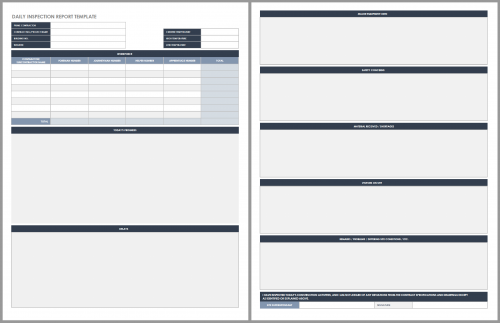 Daily Inspection Report Template