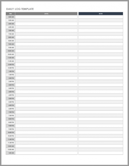 Daily Log Template