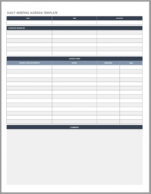 Daily Meeting Agenda Template