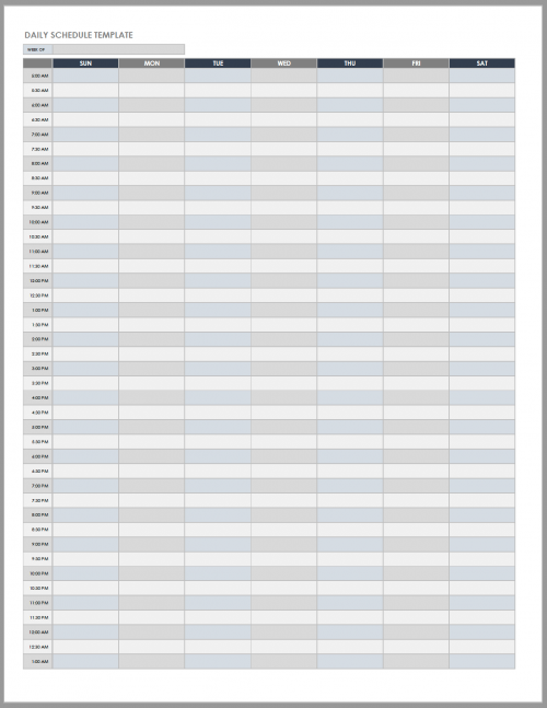 Daily Schedule Template