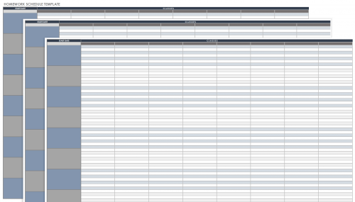Homework Schedule Template