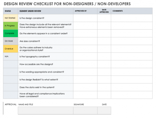 Free Design Review Checklists | Smartsheet