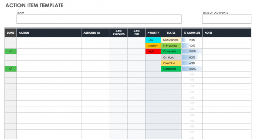 Free Action Item Templates | Smartsheet