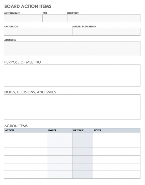 Free Action Item Templates | Smartsheet