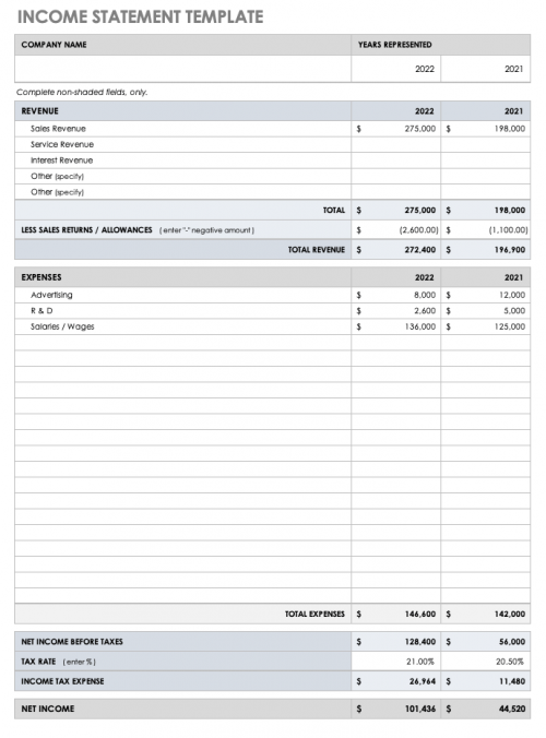 Free Cash Flow Statement Templates | Smartsheet