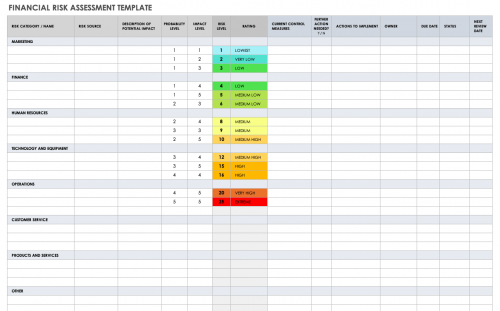 Financial Risk Assessment Template