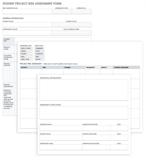 Student Project Risk Assessment Form