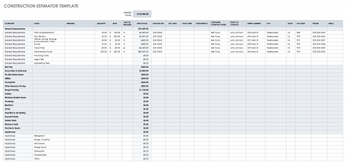 Construction Estimator Template