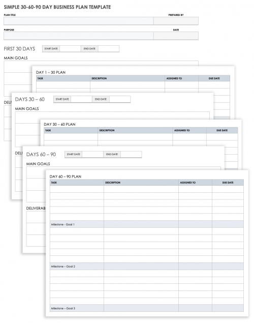 Simple 30-60-90 Day Business Plan Template