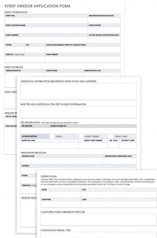 Event Vendor Application Form Template