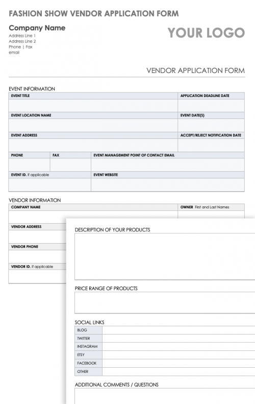 Free Vendor Application Forms & Templates | Smartsheet