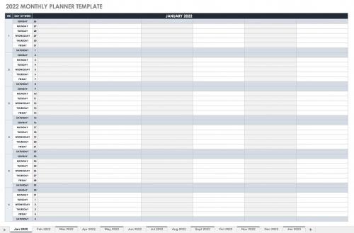 15 Free 2022 Monthly Calendar Templates | Smartsheet