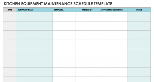 Free Equipment Schedule Templates | Smartsheet