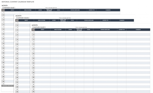 Free Editorial Calendar Templates | Smartsheet