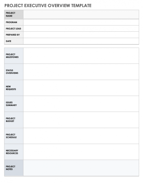 Free Project Overview Templates | Smartsheet