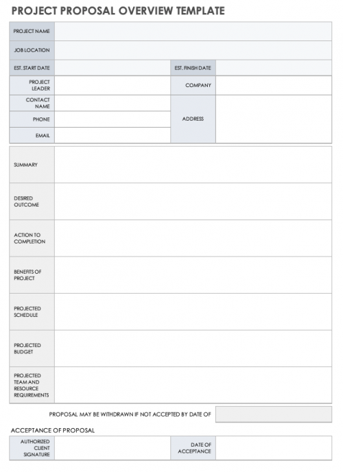 Free Project Overview Templates | Smartsheet