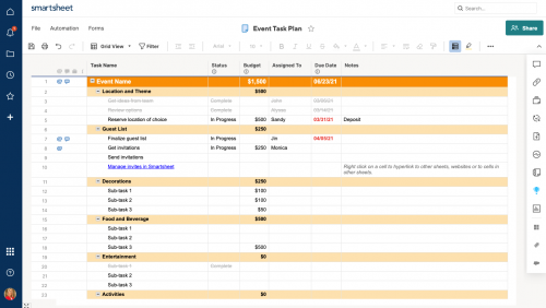 How to Use Smartsheet as Event Management Software